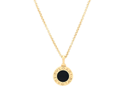 BVLGARI, hänge med kedja, Bvlgari Bvlgari, 18K guld, onyx, hängets diameter 10,9 mm, längd 43 cm, vikt 5,8 g. på auktion i Stockholm, Stockholms län hos Kaplans Auktioner