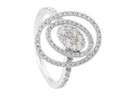 RING, 18K vitguld, briljantslipade diamanter ca 0,70 ctv, ca W/SI-P, stl 16,5 mm, vikt 3,1 g. på auktion i Stockholm, Stockholms län hos Kaplans Auktioner