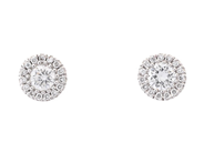 ÖRHÄNGEN, 18K vitguld, briljantslipade diamanter 0,64 ctv, TW/VS-SI, ca 7 mm, vikt 2,2 g, stift. på auktion i Stockholm, Stockholms län hos Kaplans Auktioner