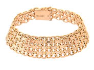 ARMBAND, 18K guld, X-länk, Stockholm 1965, bredd 16 mm, längd 19 cm, vikt 42 g. på auktion i Stockholm, Stockholms län hos Kaplans Auktioner
