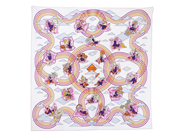 HERMÈS, SCARF, Carres Volants, Pierre Marie, 100% siden, 43x43 cm, multifärgad, vit, rosa, lila, orange, origi på auktion i Stockholm, Stockholms län hos Kaplans Auktioner