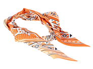 HERMÈS, SCARF, Twilly, 100% siden, 85x5 cm, orange, vit, svart. Very Good Condition. på auktion i Stockholm, Stockholms län hos Kaplans Auktioner