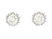 ENSTENSÖRHÄNGEN, 18K vitguld, 2 briljantslipade diamanter ca 0,50 ctv, ca W-TCr/SI-P, vikt 1,6 g, stift, 1 dia på auktion i Stockholm, Stockholms län hos Kaplans Auktioner