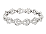ARMBAND, palladium, 60 briljant- och åttkantslipade diamanter ca 3,80 ctv, ca TW-TCr/VS-SI, längd 17,5 cm, vik på auktion i Stockholm, Stockholms län hos Kaplans Auktioner