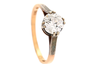 Smycken - ENSTENSRING, 18K guld/silver - View 1