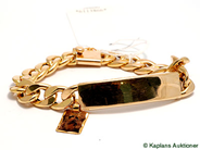 Pantvaror, Armband, Pansar med platta med 1 hänge 22 cm 18K 38,7 g, i auktion: Pant – Tisdag 30 maj 2006