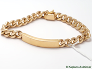 Pantvaror, Armband, Pansar med platta 14K ihåligt graverad 20,5cm 18,6g, i auktion: Pant – Tisdag 24 oktober 2006
