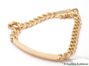 Pantvaror, Armband, Pansar med platta 18K graverad 19cm 24,6g, i auktion: Pant – Tisdag 24 oktober 2006