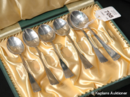 Pantvaror, 6 Kaffeskedar i silver model: Diana, med etui, i auktion: Pant – Torsdag 14 december 2006