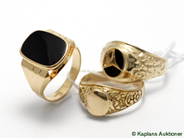 Pantvaror, Ringar, 2 Klackringar med sten 14K Ø 18 3/4, i auktion: Pant – Tisdag 30 januari 2007