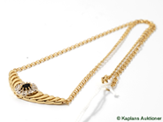 Pantvaror, Halssmycke, Bismarck med sten och diamanter 10xca.0,02ct 42cm 7,3g, i auktion: Pant – Tisdag 27 mars 2007