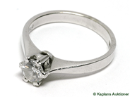 Smycken, ENSTENSRING, 18K vitguld med briljant ca 0,49 ct, i auktion: Klassiska – Lördag 26 januari 2008