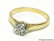 Smycken, ENSTENSRING, 18K guld med briljant  ca 0,12 ct H(W)/P, i auktion: Klassiska – Lördag 26 januari 2008