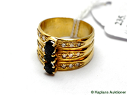Pantvaror, Ring, 18K defekt med stenar och diamanter 18xca 0,02ct Ø173/4 7,8g, i auktion: Pant – Tisdag 17 juni 2008
