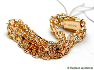 Pantvaror, Armband, X-länk med stav 18K 18,5cm 15g, i auktion: Pant – Tisdag 17 juni 2008