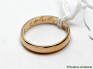 Pantvaror, Ring, 14K med gravyr Ø18 3,2g, i auktion: Pant – Tisdag 17 juni 2008