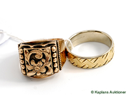 Pantvaror, Ringar, 2st 14K  en skadad skenan av, i auktion: Pant – Tisdag 2 september 2008