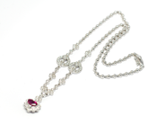 Smycken - COLLIER, 18K vitguld med hjärt- slipad rubin 0,83 ct - View 1