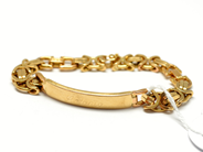 Pantvaror, Armband, 18K med graverad platta 18cm 37,9g, i auktion: Pant – Tisdag 22 november 2011
