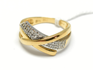 Pantvaror - Ring, 18K tvåfärgad med diamanter 16xca0,005ct Ø16 3,5g - View 1