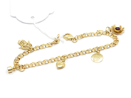 Pantvaror, Armband, med 5 berlocker 18,5cm 18K  7,7g, i auktion: Pant – Tisdag 22 november 2011