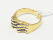 Pantvaror, Ring, med blå stenar och diamanter 6x0,005ct Ø18¼ 18K 6,9g, i auktion: Pant – Tisdag 22 november 2011