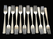 Pantvaror - Gafflar, Bordsgafflar Rosenholm 12st 170mm  Bordsknivar Rosenholm 12st 198mm silver - View 2