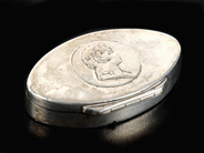 Pantvaror, Ask, graverad silver 59g, i auktion: Pant – Tisdag 22 november 2011