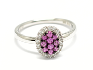 Smycken - RING, 18K vitguld med 10 rosa safirer 0,30 ctv - View 1