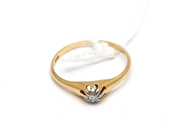 Pantvaror, Ring med diamant ca0,04ct 18K Ø17 1/2 defekt 2g, i auktion: Pant – Tisdag 31 juli 2012