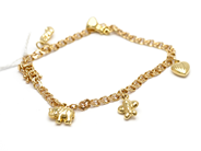 Pantvaror, Armband Bismarck med fem berlocker 18K 18cm 8,5g, i auktion: Pant – Tisdag 31 juli 2012