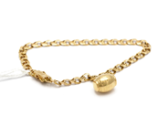 Pantvaror, Armband bismarck med Berlock, skadad 18K 6,8g, i auktion: Pant – Tisdag 31 juli 2012
