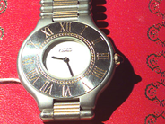 Klockor, CARTIER, "21" stål, i auktion: Klockor – Lördag 16 januari 1999