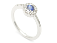 Smycken - SAFIRRING, 18K vitguld med blå safir 0,28 ct - View 1