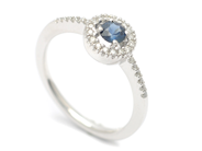 Smycken - SAFIRRING, 18K vitguld med blå safir 0,28 ct - View 1