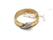 Smycken, Ring 18K 4g Ø16½ med diamanter 1xca.0,03ct 1xca.0,01ct, i auktion: Pant – Tisdag 5 november 2013