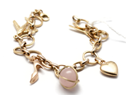 Smycken - Armband 18K 18,5cm 15,1g med 5 berlocker varav 1 med sten - View 1